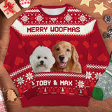 Personalized Unisex Ugly Christmas Sweatshirt Merry Woofmas Gift For Pet Lovers, Christmas Gift