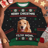Merry Christmas Ya Filthy Animal - Personalized Custom Unisex Ugly Sweatshirt All-Over-Print Upload