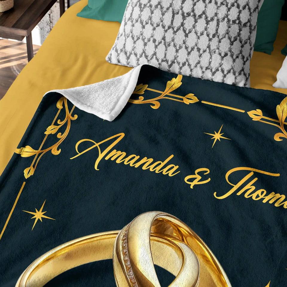 Personalized Couple Blanket – Custom Names & Anniversary Year Gift
