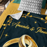 Personalized Couple Blanket – Custom Names & Anniversary Year Gift