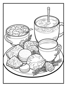 Let's Eat Together 30 Pages Printable Coloring Book