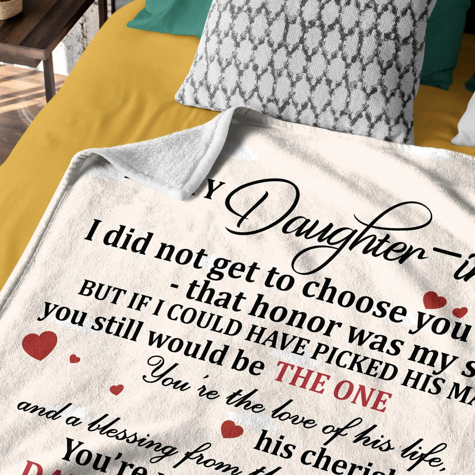 Personalized Daughter-in-Law Blanket, Custom Name Gift from Mother-in-Law