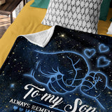 Personalized Son Blanket From Dad – Galaxy Fist Bump Throw