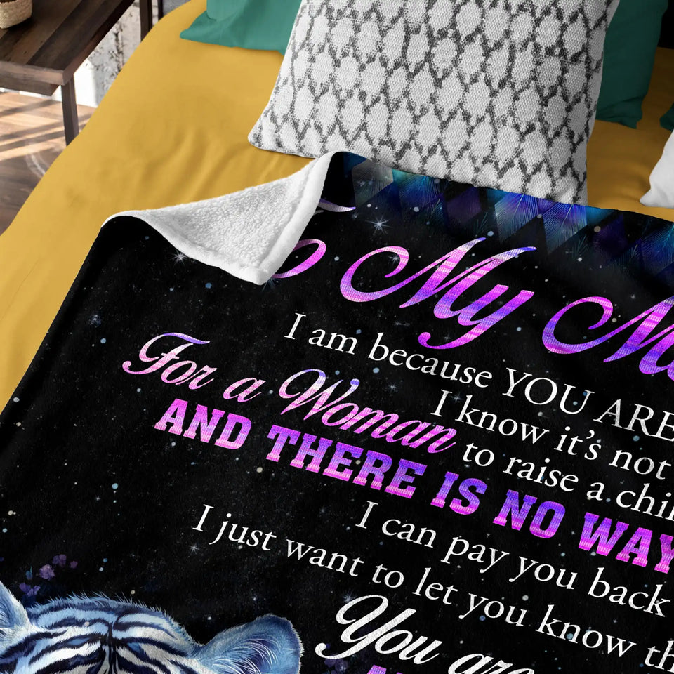 Personalized Mom Blanket – White Tiger Custom Gift