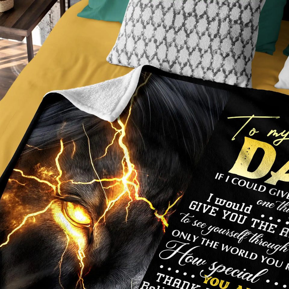 Personalized Dad Blanket From Daughter – Lion Inspirational Gift
