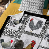 Rooster Blanket – Farmhouse Chicken Patchwork Throw