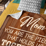 Personalized Mom Blanket – Custom Family Names Puzzle Piece Gift
