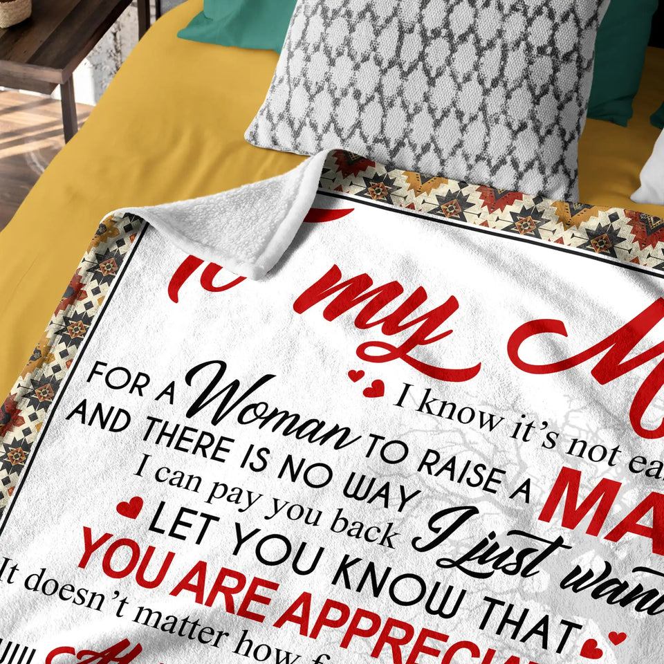 Personalized Mom Blanket From Son – Mother Son Appreciation Gift