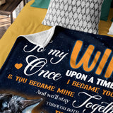Personalized Wife Blanket From Husband – Wolf Couple Romantic Gift