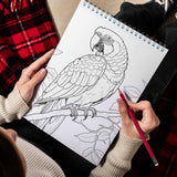 Mindful Crows And Parrots Spiral Bound Coloring Book: Parrots And Crows Design for Adult featuring Parrots and Crow To Color, Relieve Stress and Relaxing, Include different Designs Birds Coloring Book