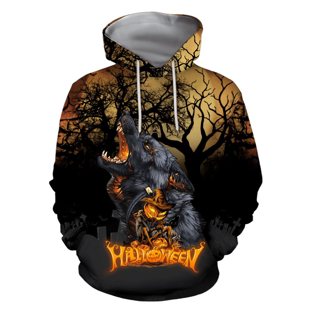 Halloween Wolf All Over Print Unisex Hoodie