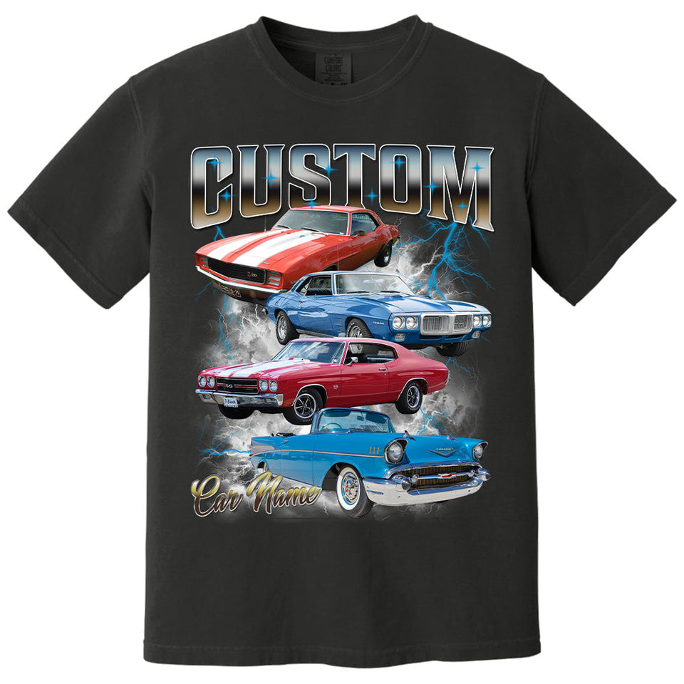 Custom Classic Car T-Shirt, Personalized Car Photo Vintage Shirts