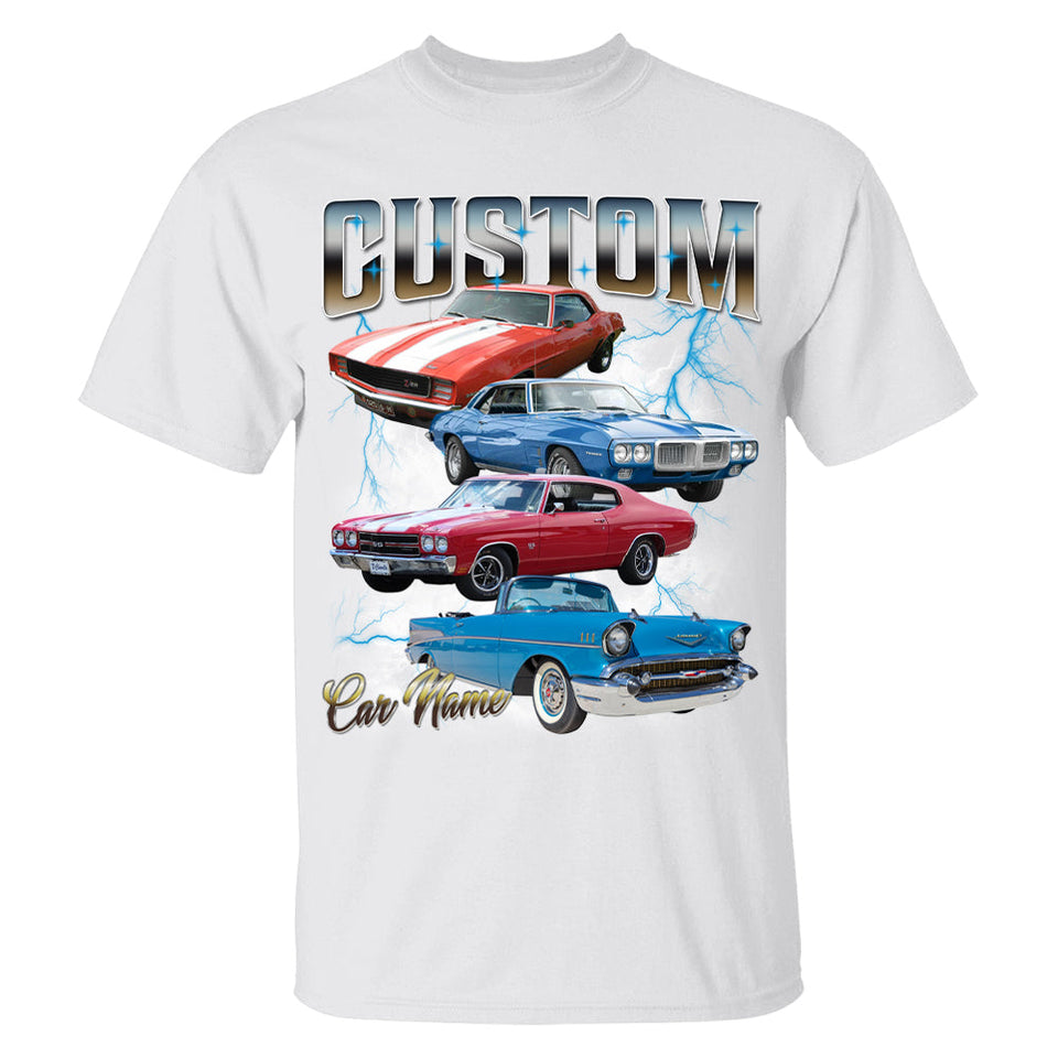 Custom Classic Car T-Shirt, Personalized Car Photo Vintage Shirts