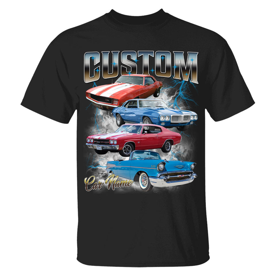 Custom Classic Car T-Shirt, Personalized Car Photo Vintage Shirts