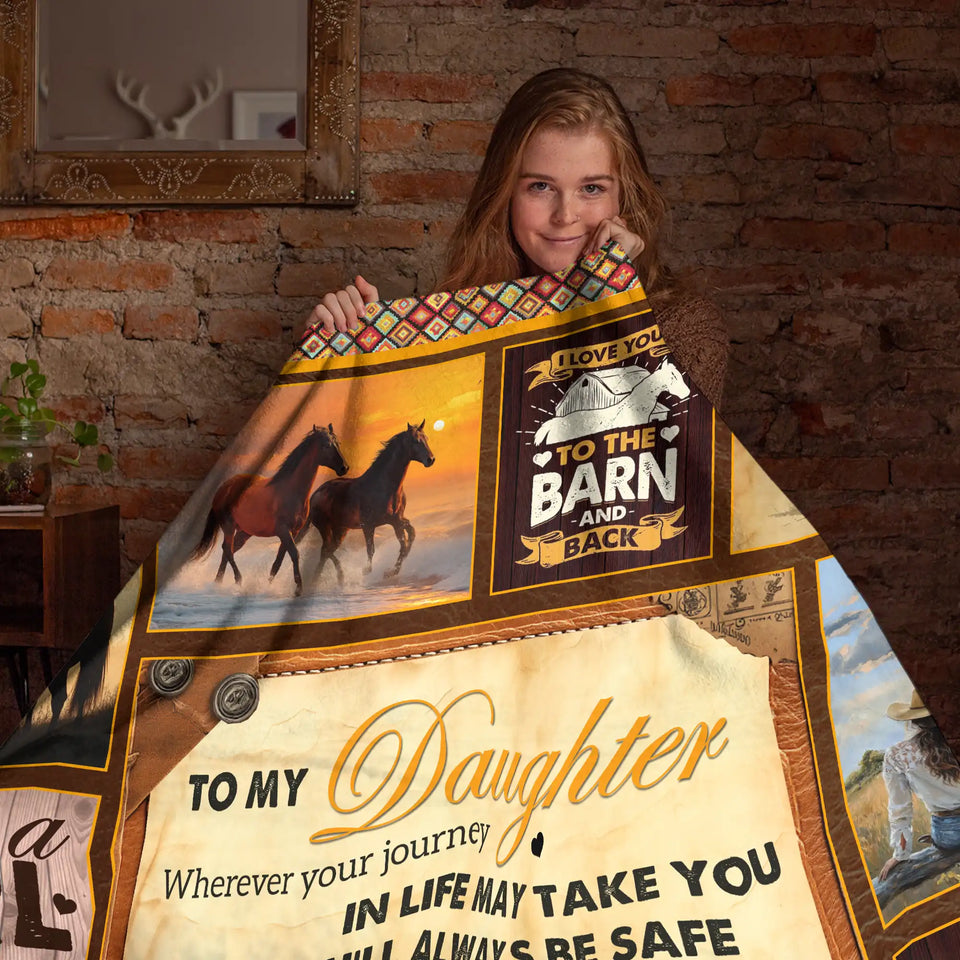 Personalized Daughter Blanket From Mom – Horse Lover Inspirational Gift