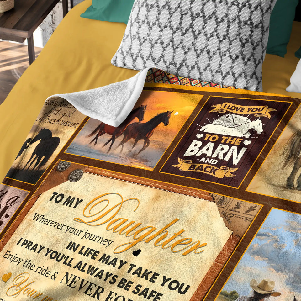 Personalized Daughter Blanket From Mom – Horse Lover Inspirational Gift