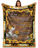 Personalized Mom Blanket From Daughter – Sunflower Elephant Love Gift