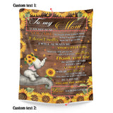 Personalized Mom Blanket From Daughter – Sunflower Elephant Love Gift