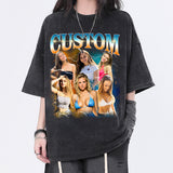 Custom Photo Vintage T-Shirt,  Personalized Funny Shirt for Men Women