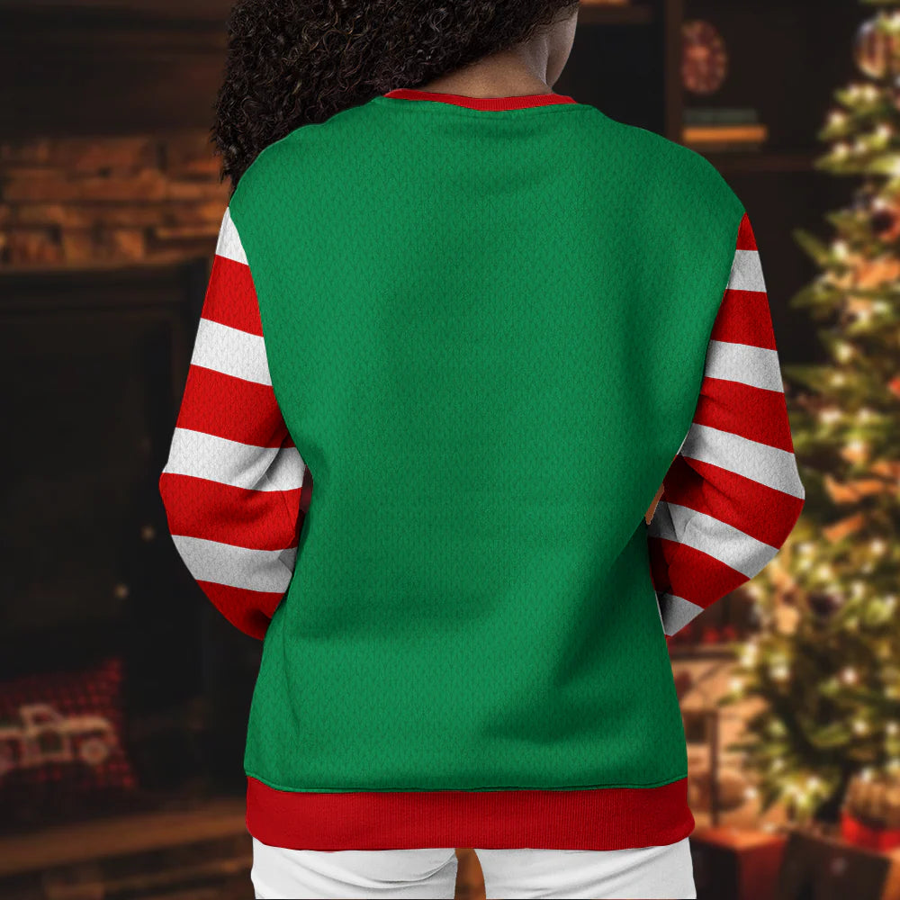 Define Naughty Photo Ugly Christmas Sweatshirt, Christmas Gift - Personalized Custom Photo - Christmas Gift For Pet Lovers, Pet Lovers