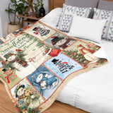 Personalized Snowman Christmas Blanket – Custom Family Holiday Gift