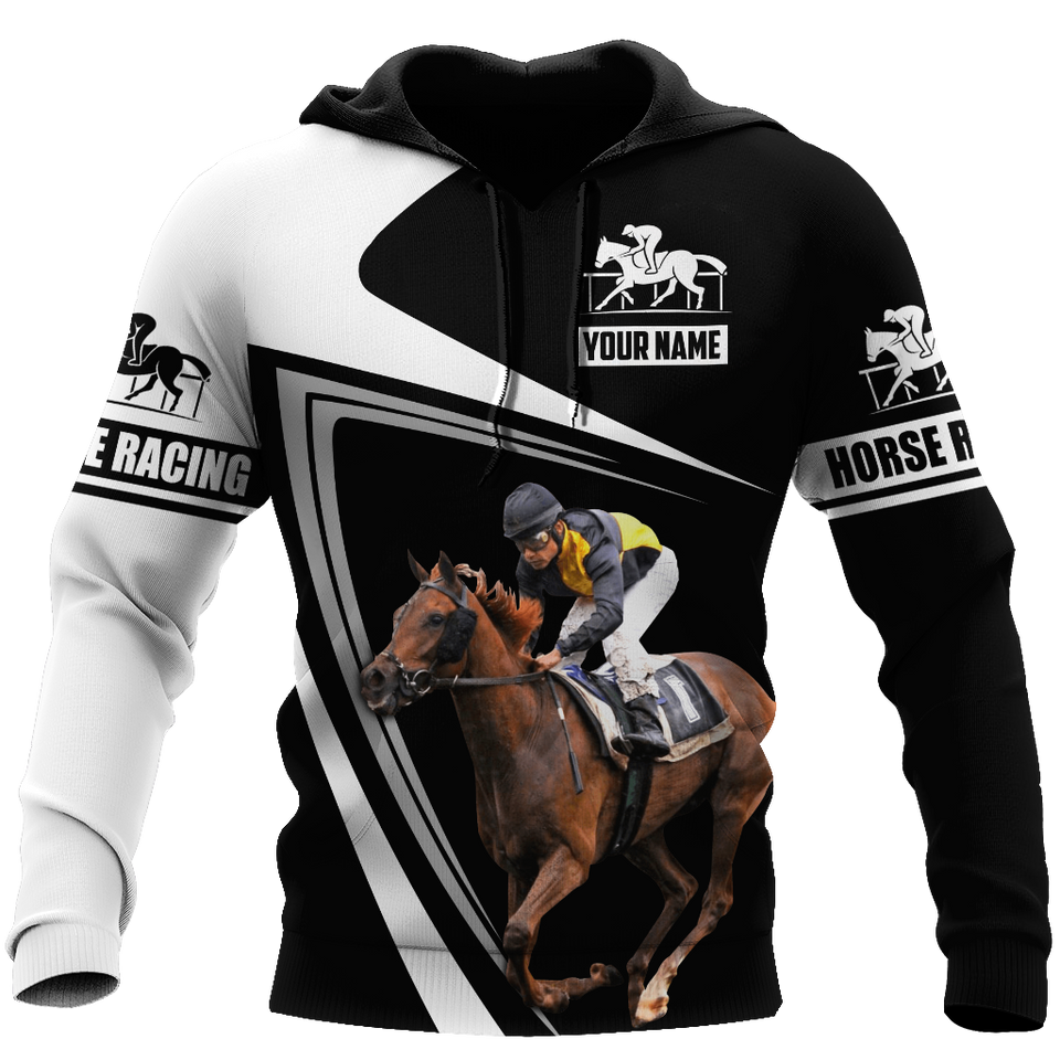 Bull Riding Gifts Personalized Name Horse Racing All Over Printed Unisex Hoodie