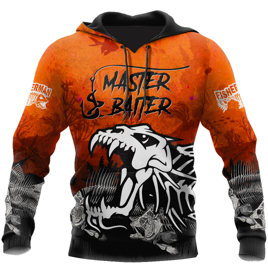 Fishing Gifts Master Baiter Fishing Orange Personalized Unisex Hoodie