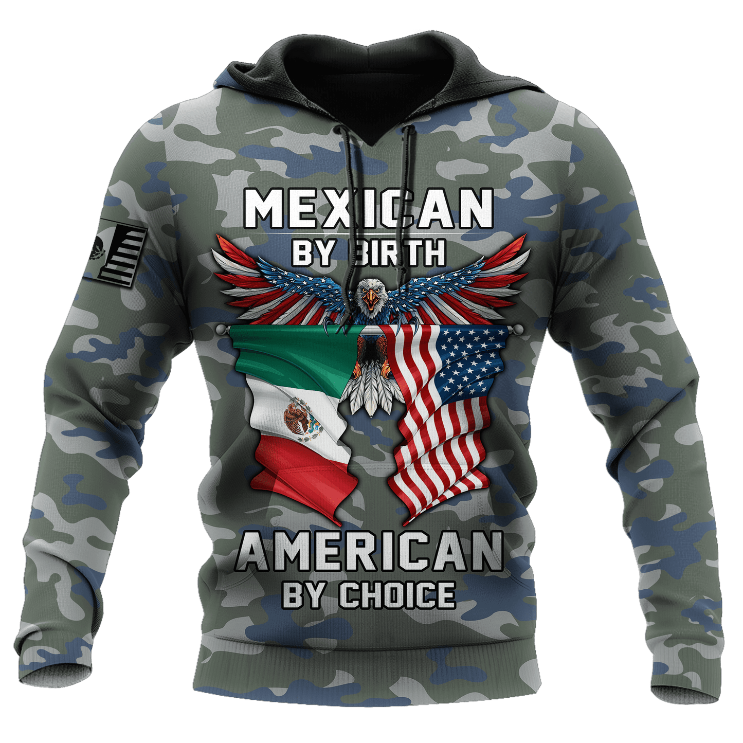 Mexican By Birth American By Choice All Over Print Unisex Hoodie