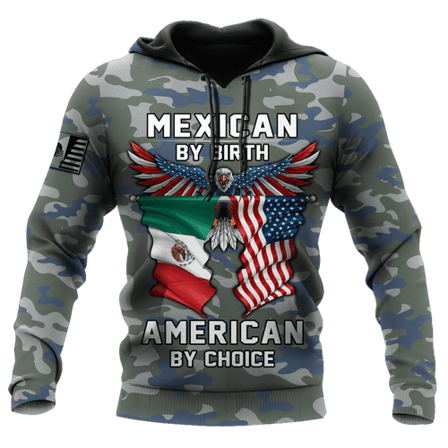 Mexican By Birth American By Choice All Over Print Unisex Hoodie