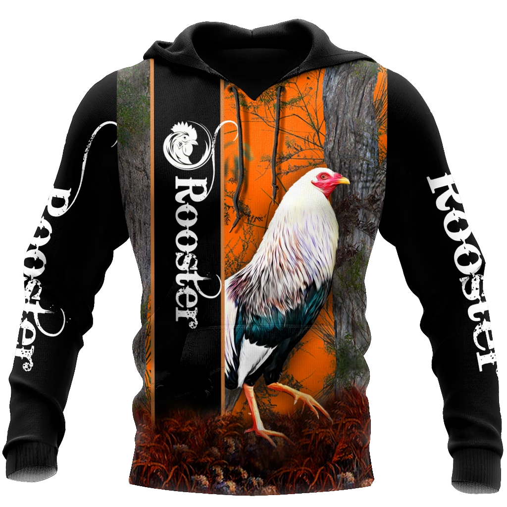 Premium White Rooster Camo All Over Print Unisex Hoodie