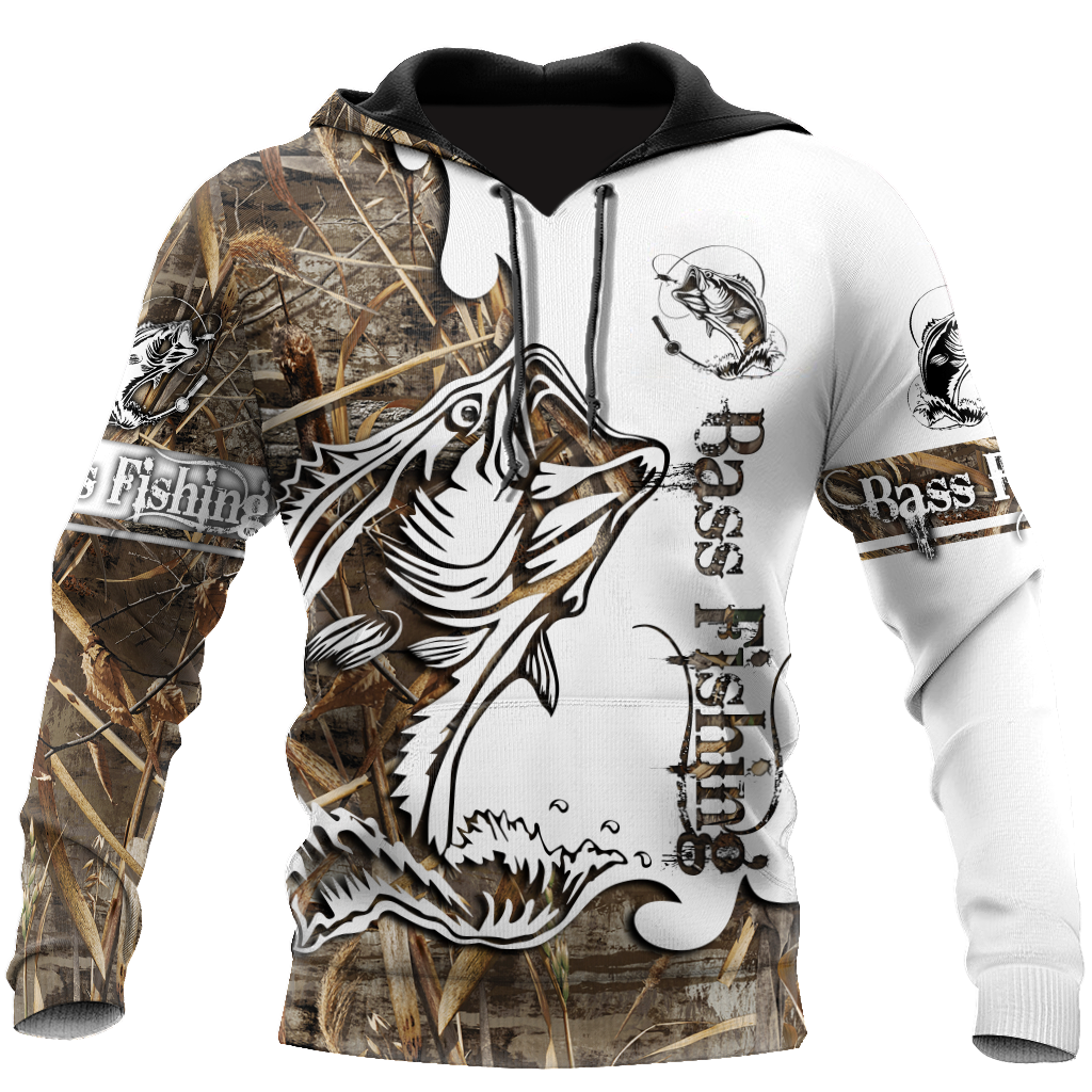 Fishing Gifts Bass Fishing Sport Muddy Water Camo Tattoo Unisex Hoodie