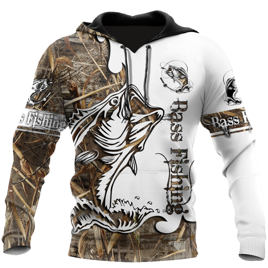 Fishing Gifts Bass Fishing Sport Muddy Water Camo Tattoo Unisex Hoodie