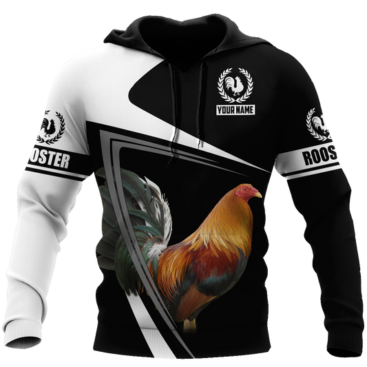 Rooster Personalized Name All Over Print Unisex Hoodie