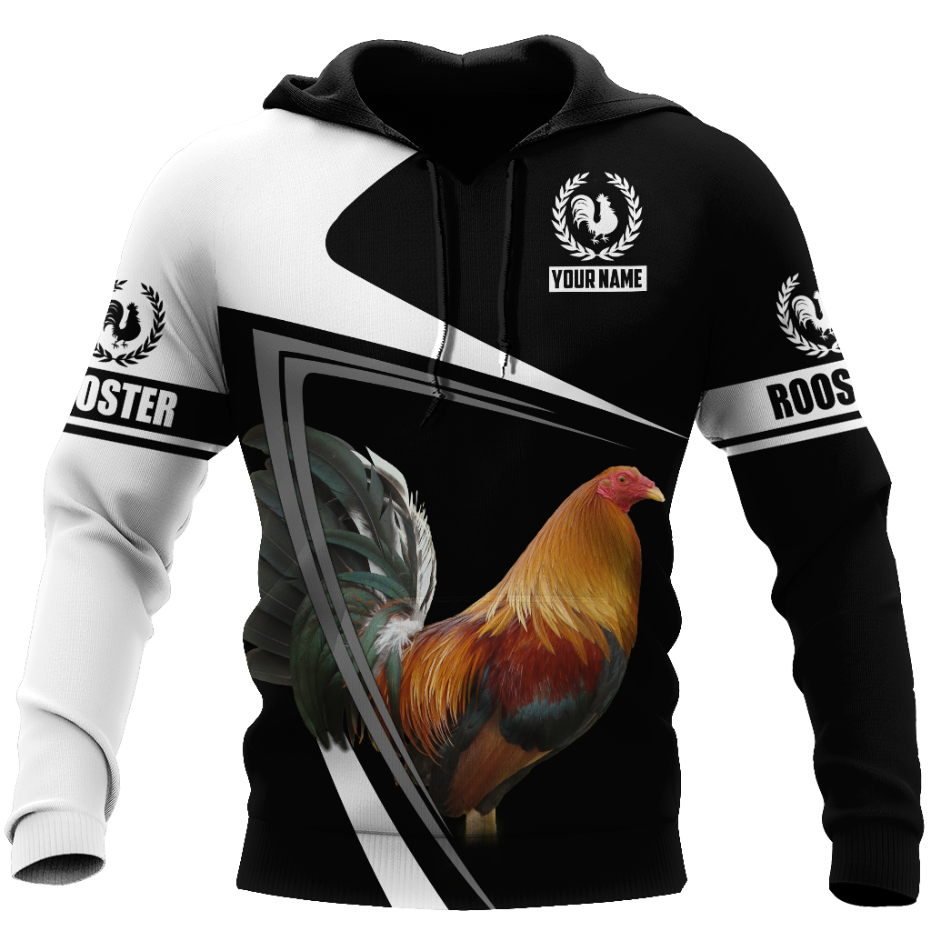 Rooster Personalized Name All Over Print Unisex Hoodie