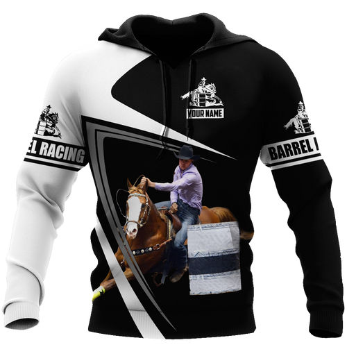 Bull Riding Gifts Personalized Name Rodeo All Over Printed Barrel Racing Unisex Hoodie