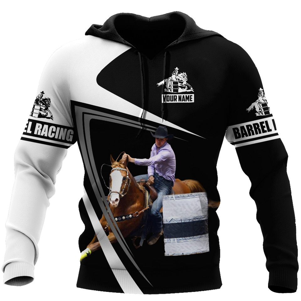 Bull Riding Gifts Personalized Name Rodeo All Over Printed Barrel Racing Unisex Hoodie