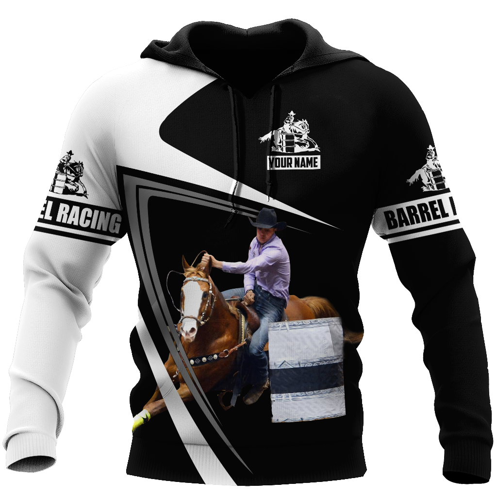 Bull Riding Gifts Personalized Name Rodeo All Over Printed Barrel Racing Unisex Hoodie