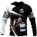 Bull Riding Gifts Personalized Name Rodeo All Over Printed Barrel Racing Unisex Hoodie