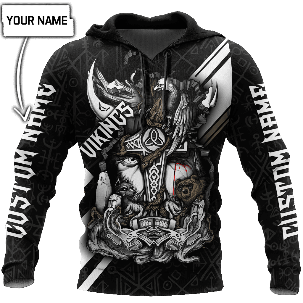 Unisex Hoodie All Over Print Viking Gifts Vikings All Over Printed Personalized Unisex Hoodie