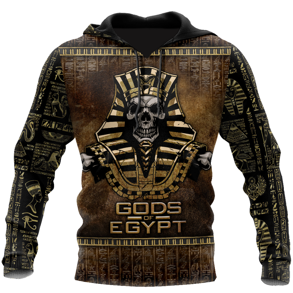 Unisex Hoodie All Over Print Skull Gifts Pharaoh Skull Ancient Egypt Unisex Hoodie