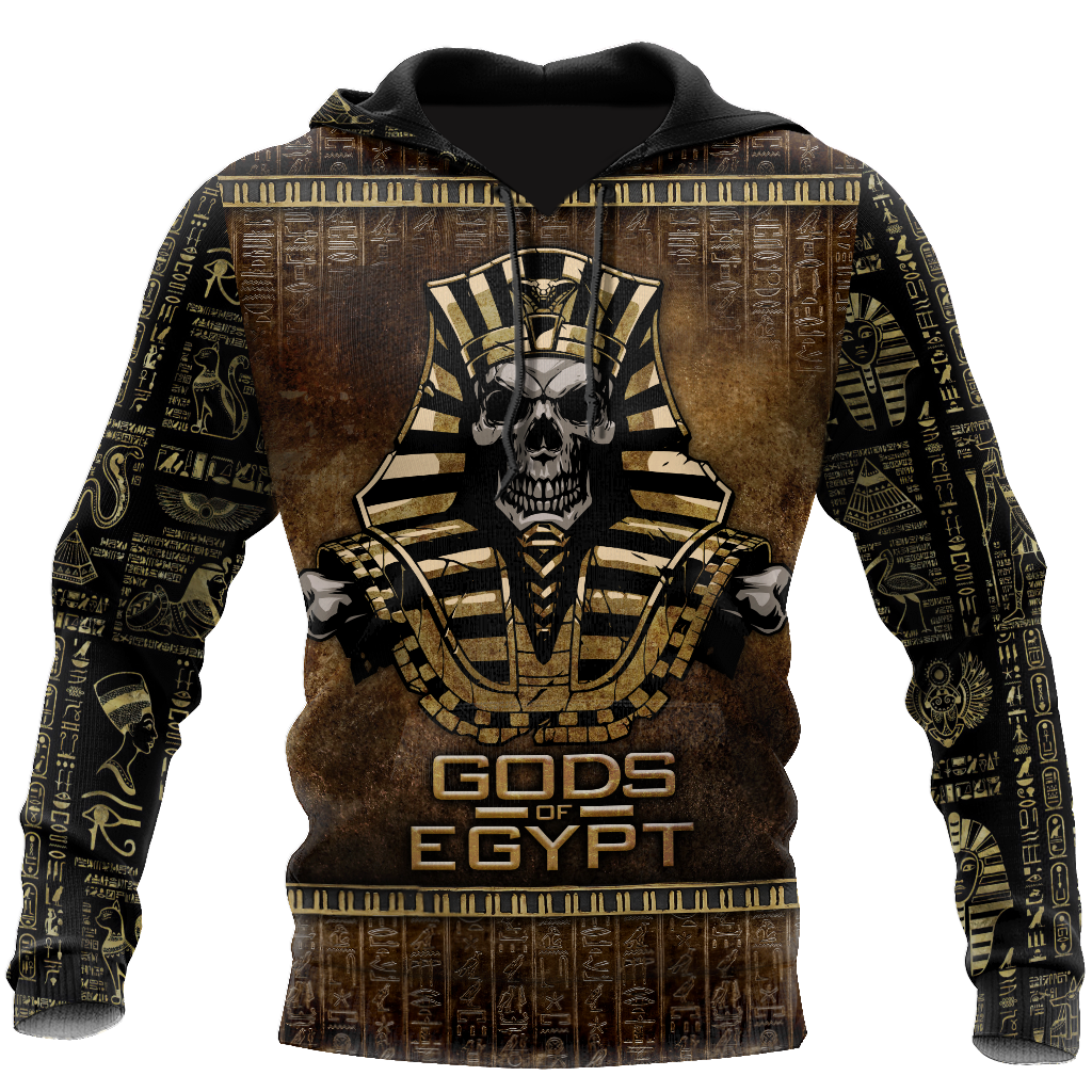 Unisex Hoodie All Over Print Skull Gifts Pharaoh Skull Ancient Egypt Unisex Hoodie