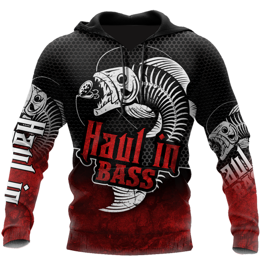 Fishing Gifts Haul in Bass Fishing Red Reaper Unisex Hoodie