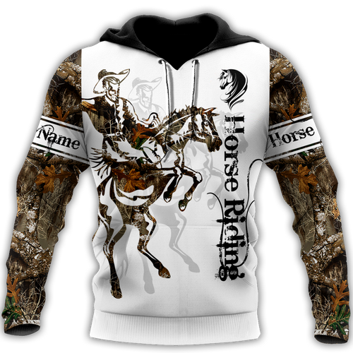 Bull Riding Gifts Personalized Name Rodeo All Over Printed Rodeo Pattern Horse Riding Tattoo Unisex Hoodie