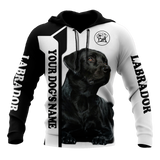 Dog Gifts Premium Love Dog Black Labrador Retriever Black and White Unisex Hoodie