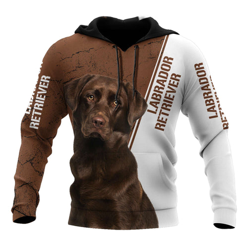 Dog Gifts Premium Love Dog Chocolate Labrador Retriever Brown and White Unisex Hoodie