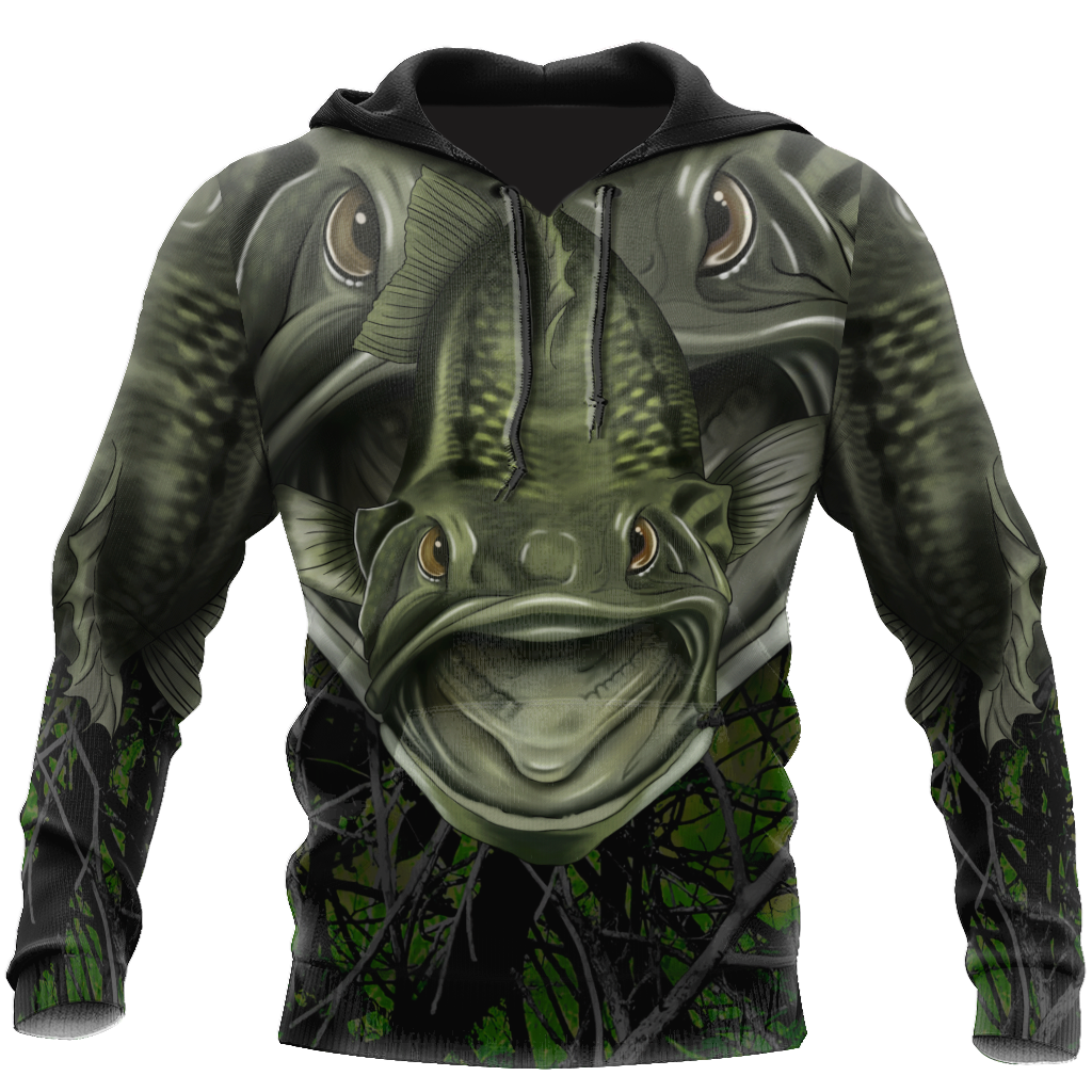 Fishing Gifts Largemouth Fishing Badass Camo Cover Unisex Hoodie