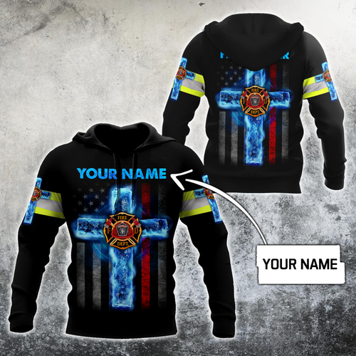 Firefighter Gifts Customize Name Jesus And Firefighter Unisex Hoodie Labour Day Gifts