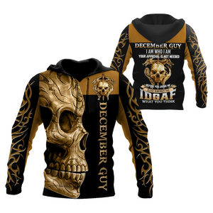 Unisex Hoodie All Over Print Skull Gifts December Guy Skull All Over Printed Unisex Hoodie