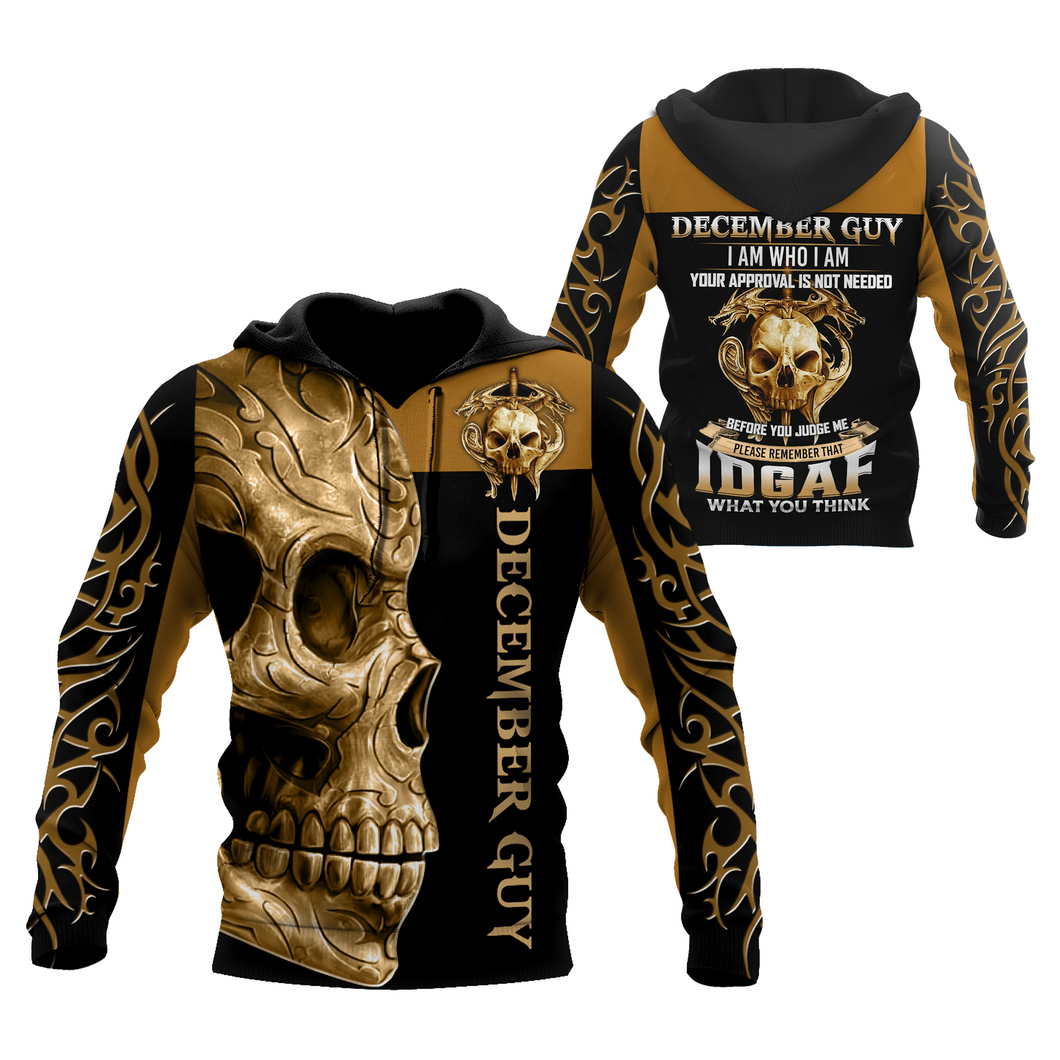 Unisex Hoodie All Over Print Skull Gifts December Guy Skull All Over Printed Unisex Hoodie