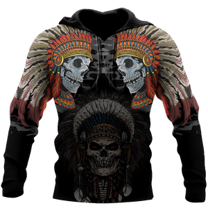 Unisex Hoodie All Over Print Skull Gifts Native Skull All Over Printed Unisex Hoodie